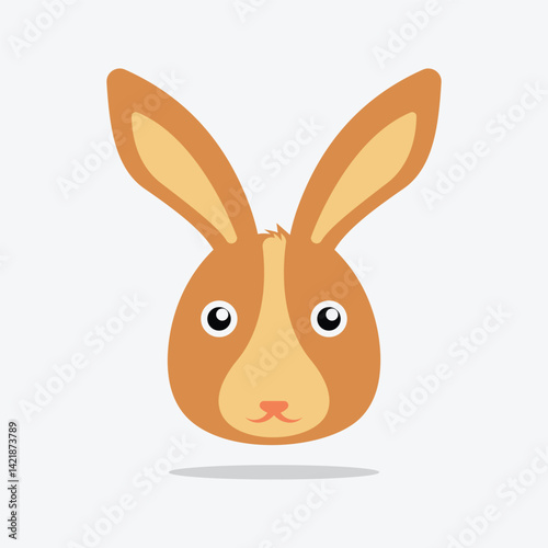 Cute blue rabbit 2D cartoon character. Mid-autumn festival bunny isolated vector personage white background.