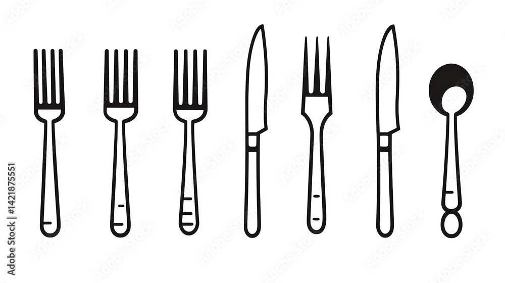 Fototapeta premium Professional Cartoon Knife Line Drawing Illustration for Designs and Projects