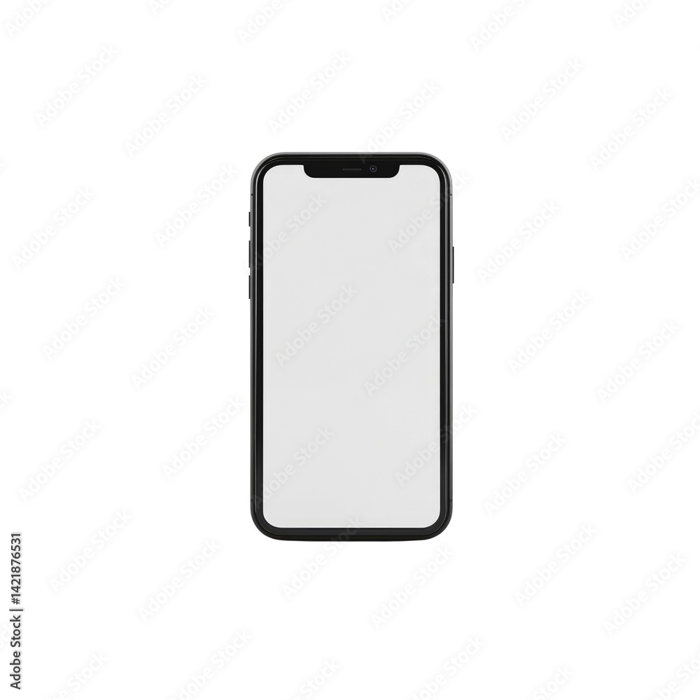 Modern Smartphone with Blank Screen Mockup Isolated on Transparent Background Modern Smartphone with Blank Screen Mockup Isolated on Transparent Background