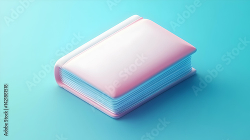 Wallpaper Mural Pastel Pink Book 3D Render on Blue Background Torontodigital.ca