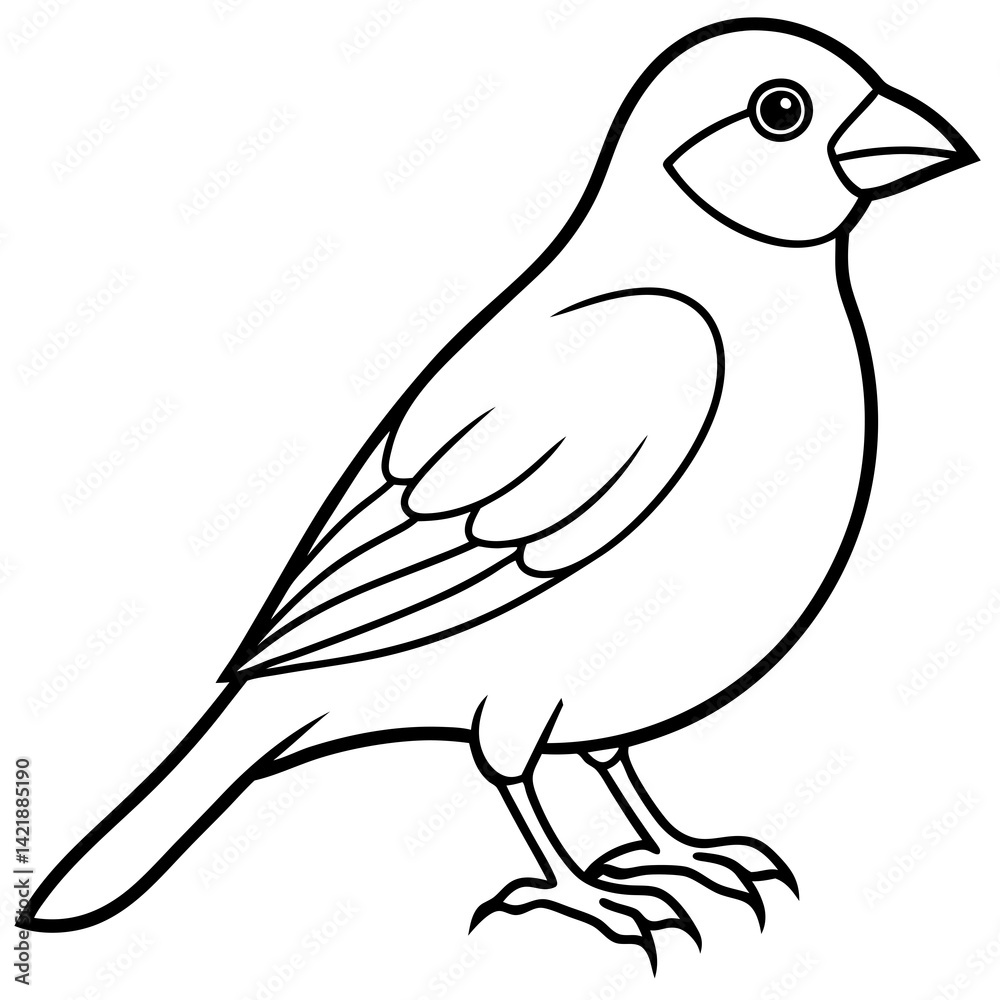 Minimalist Finch Line Art Vector Minimalist Finch Line Art Vector