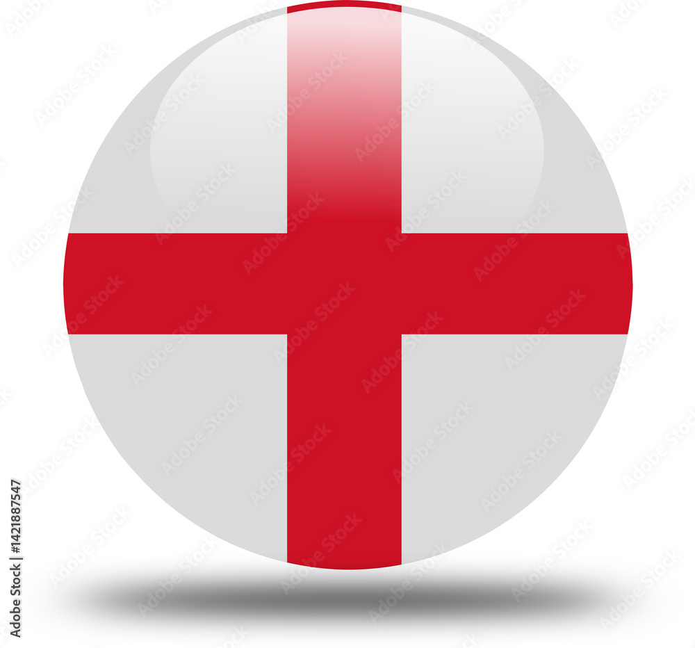 circular 3d look flag of england