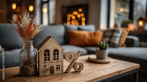 Cozy living room scene with decorative elements