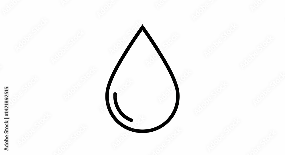 Water Drop Outline Simple Graphic Icon Isolated Water Drop Outline Simple Graphic Icon Isolated