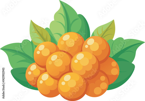A vibrant vector art illustration of a delicious cloudberry, showcasing rich colors and juicy texture, perfect for culinary or botanical designs.