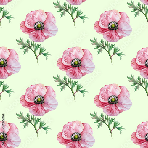 Cute primrose spring summer blossom textile print. Romantic floral ornament. ...