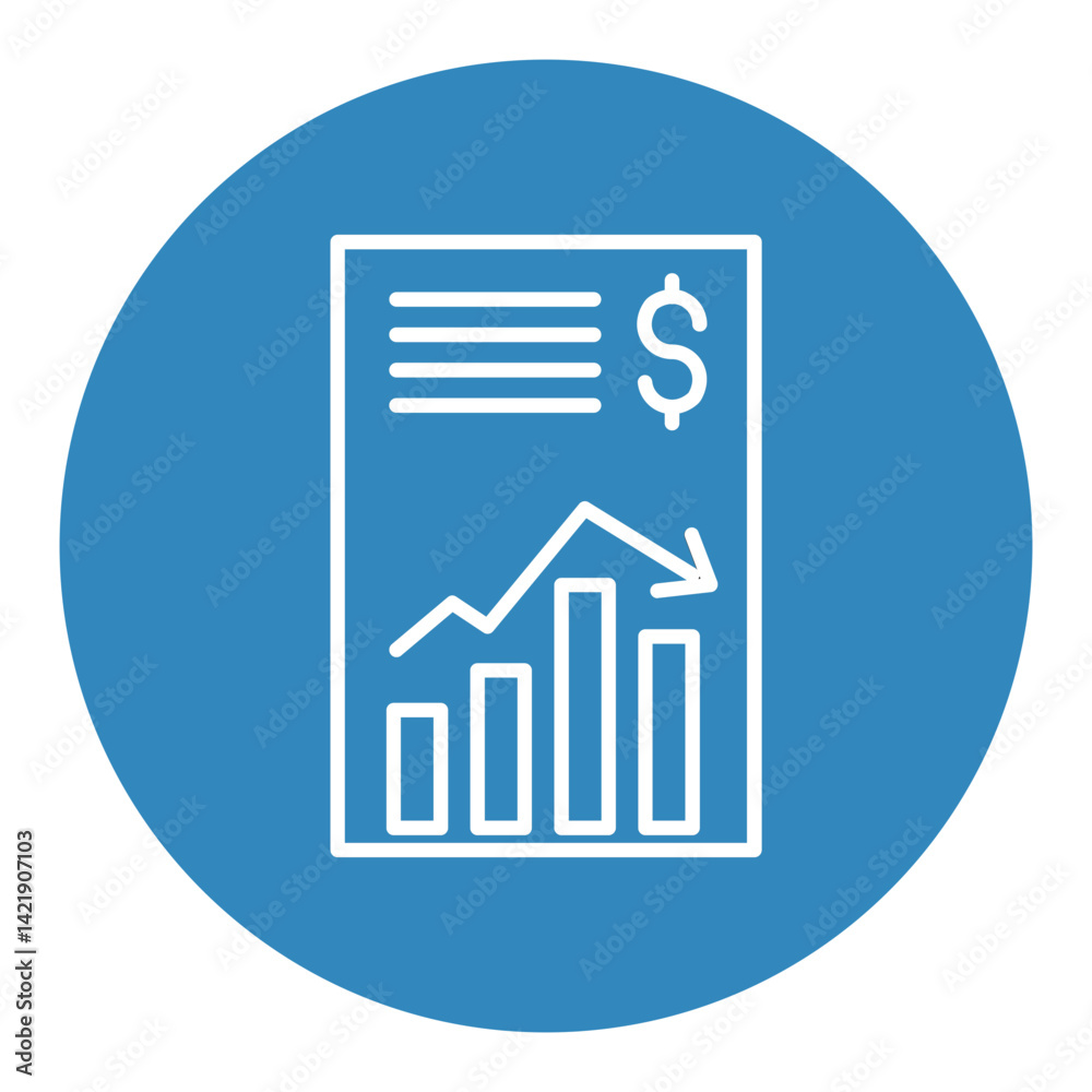 Stock Market Report Icon Stock Market Report Icon