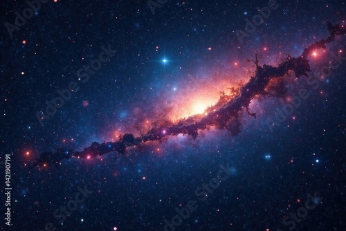Grouping of bright and distant stars within a vast, dark universe, cosmic, starrynight photo