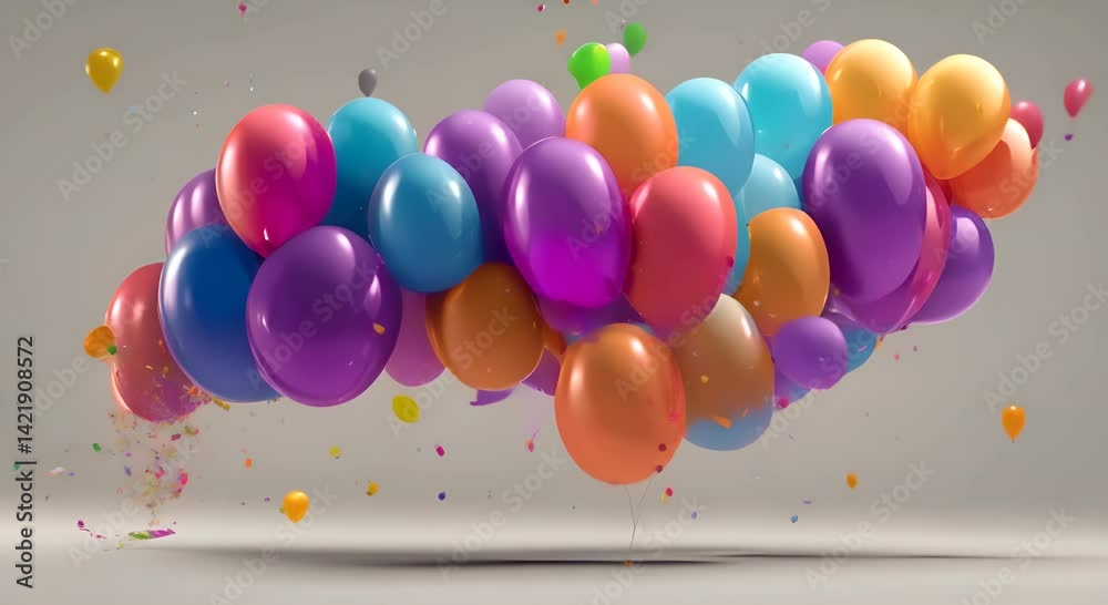 Colorful balloons party celebration transparent video alpha channel ProRes 4444 4K