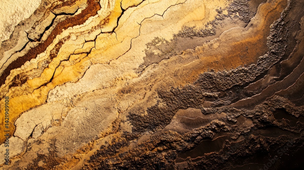 Fototapeta premium Dramatic eroded landscape at sunset middens and creek beds showcasing nature s erosion patterns