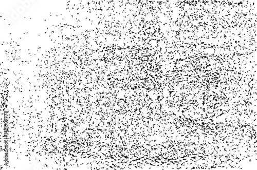 Black Spray Halftone Texture on White Background with Grunge Dust and Noise Effect