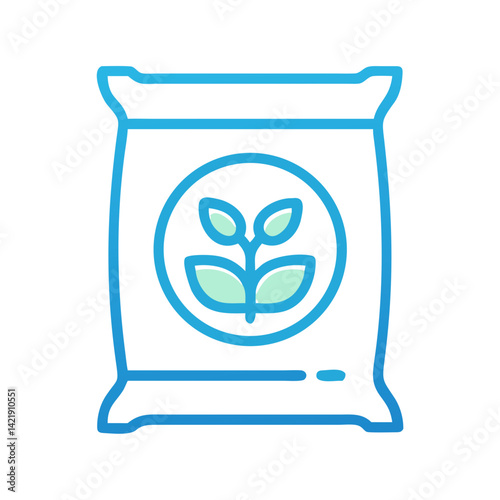 Fertilizer Bag Icon Representing Soil Nutrient Enrichment and Plant Growth Aid