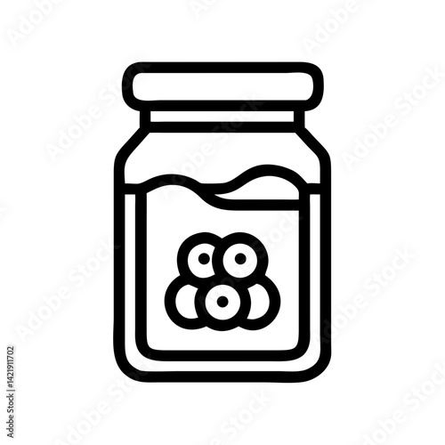 Jar with Preserves Icon Representing Homemade Canning and Food Storage
