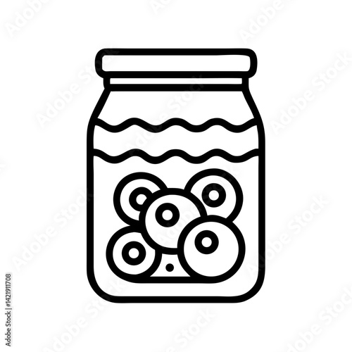 Jar with Preserves Icon Representing Homemade Canning and Food Storage
