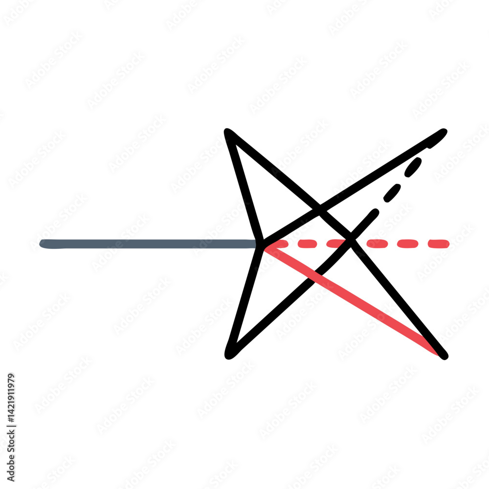 Light Refraction Icon Representing Optical Refraction and Bending of Light Light Refraction Icon Representing Optical Refraction and Bending of Light
