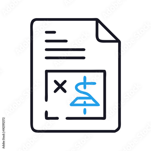 Mathematical Formula Sheet Icon Representing Equations and Academic Reference