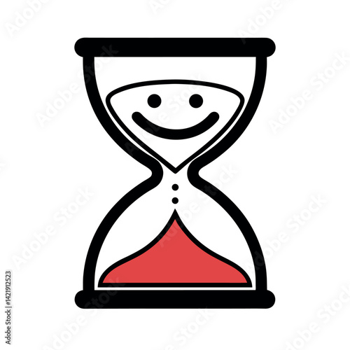 Happy Hourglass: A cheerful depiction of time passing.