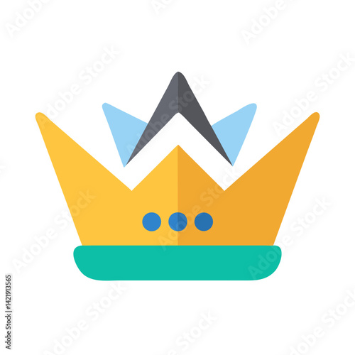 Paper Crown Icon Representing Party Costume and Festive Headwear