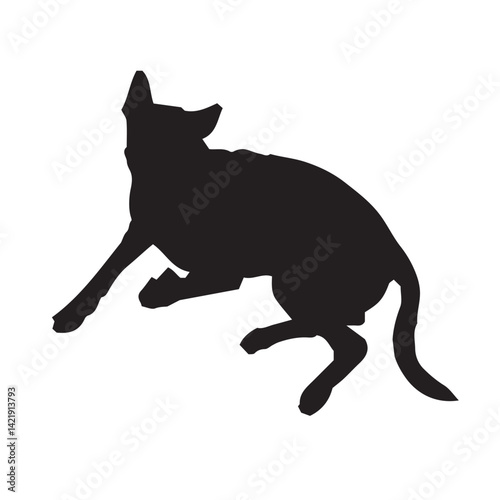 Cute Lovely Single Dog Vector Art Black White Doggy in Illustration Outline Art