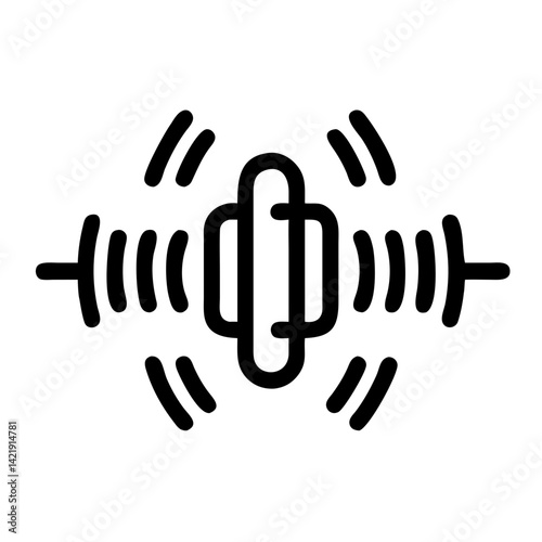Resonance Vibration Icon Representing Oscillatory Motion and Frequency Response