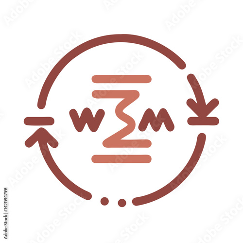 Resonance Vibration Icon Representing Oscillatory Motion and Frequency Response
