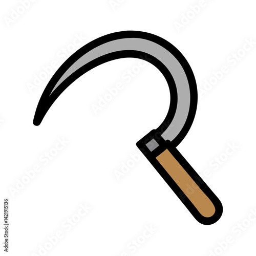 Sickle Tool Icon Representing Traditional Crop Harvesting Equipment