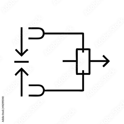 Simple Circuit Diagram Icon Representing Electrical Connection and Flow