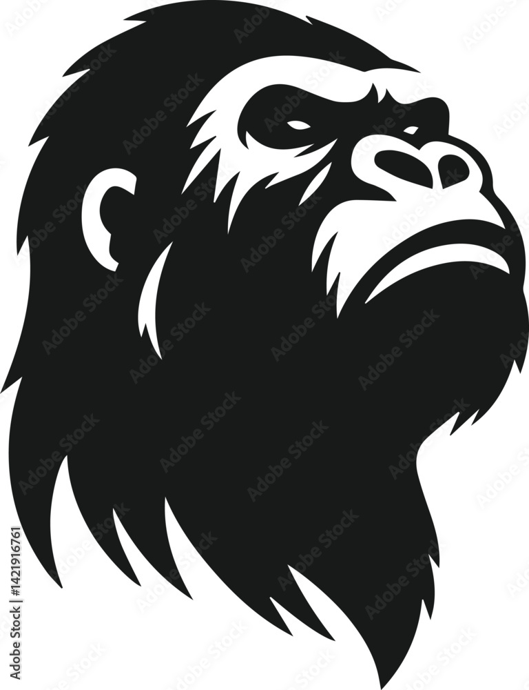 Angry gorilla vector silhouette Angry gorilla vector silhouette