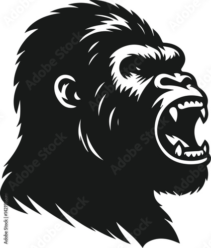 Wallpaper Mural Angry gorilla vector silhouette Torontodigital.ca