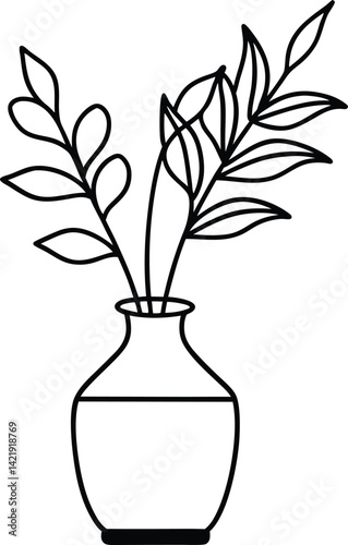 one-continuous-line-drawing-of-leaves-plant