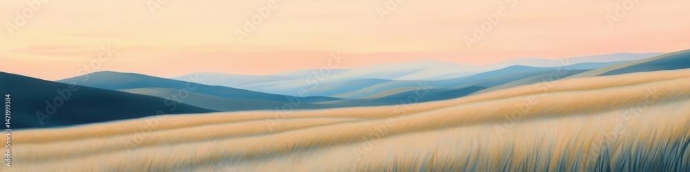 Obraz premium A golden wheat field meets a clear blue sky, where fluffy clouds add depth. The wide, empty space is ideal for event banners or advertising text.