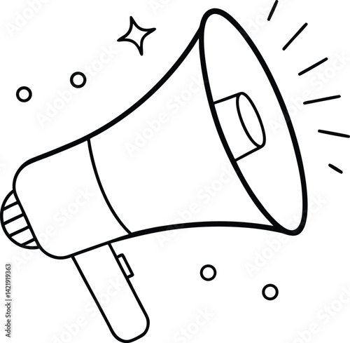 continuous-one-line-megaphone--loudspeaker