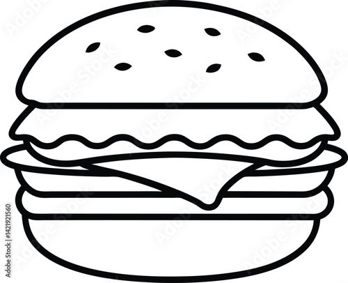 continuous-one-line-drawing-of-burger--single-line