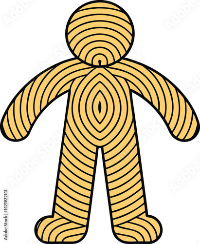 A human figure made of noodles vector illustration