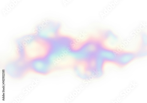 Blurred abstract diffused pastel shapes in pink, purple, blue and yellow blending together on transparent background