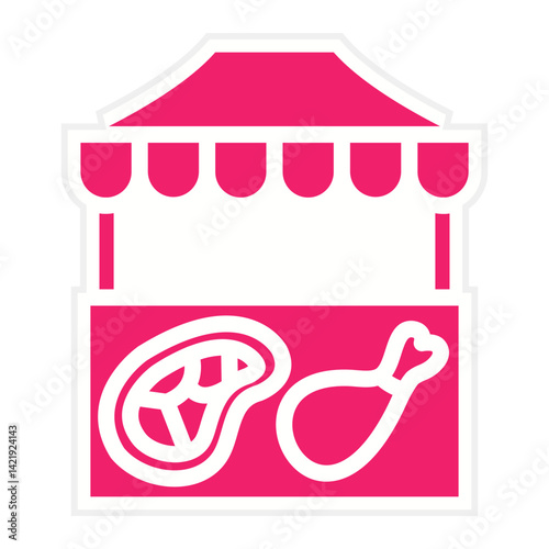 Vector Design Meat Stall Icon Style