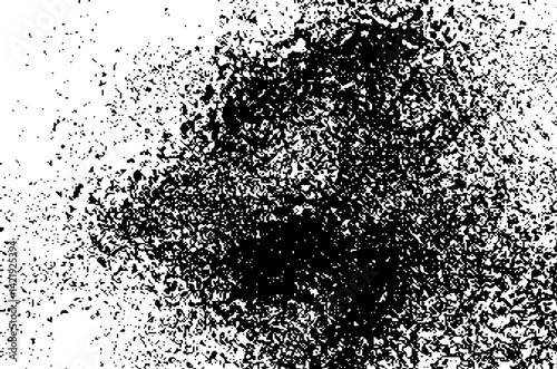 High-Contrast Black and White Grunge Texture with Speckled Surface for Abstract Backgrounds