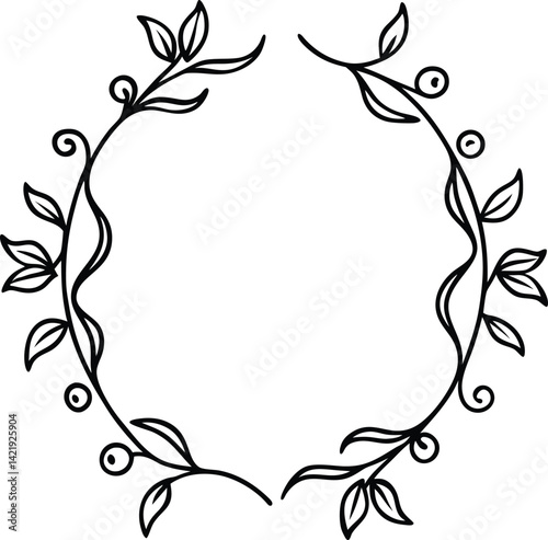golden-frame-or-branch--floral-element--flourish