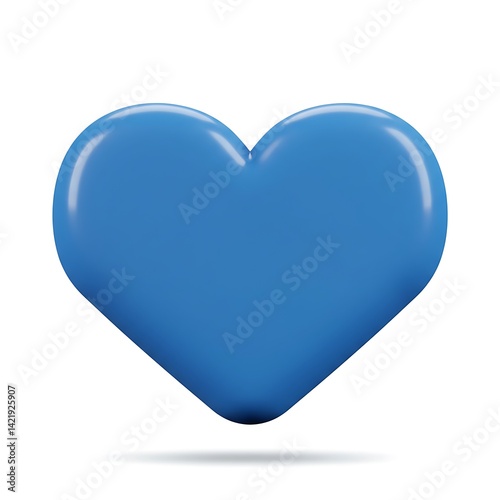 High Quality 3D Heart Icon on White Background for Love and Creative Designs