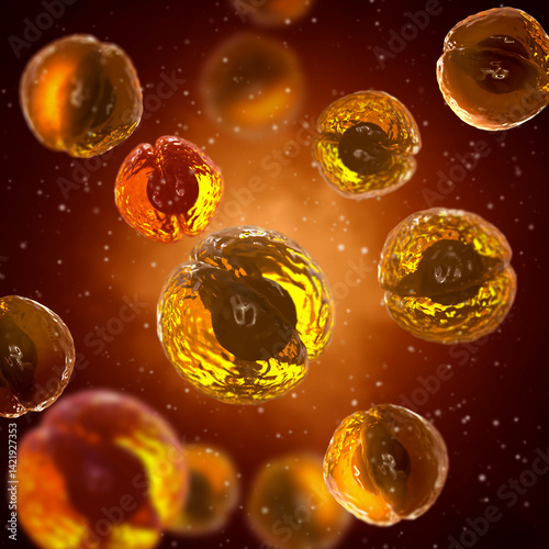 Medical conceptual background, Streptococcus, facultative anaerobic bacteria of the Streptococcaceae family, parasites of humans and animals, 3d rendering