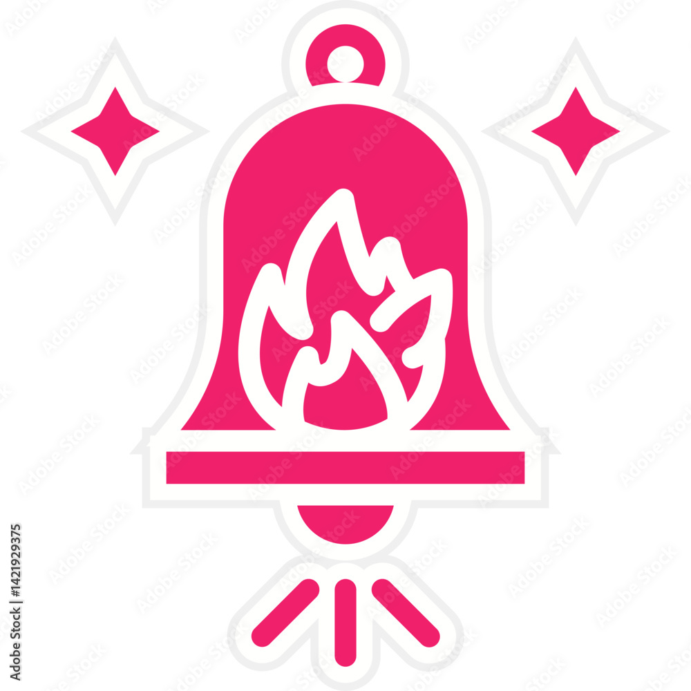Obraz premium Firefighter Bell Icon Style