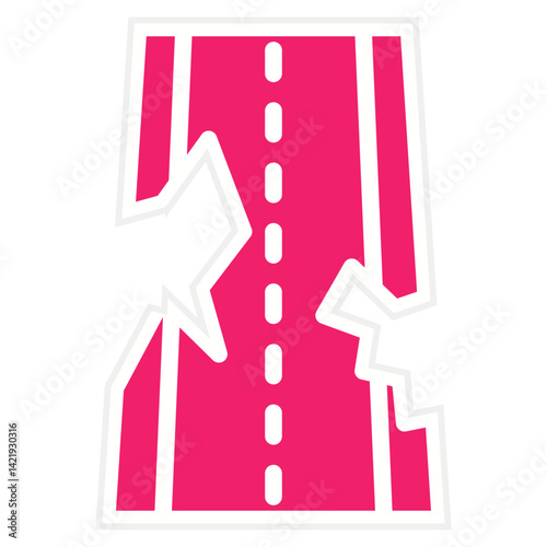 Road Crack Icon Style