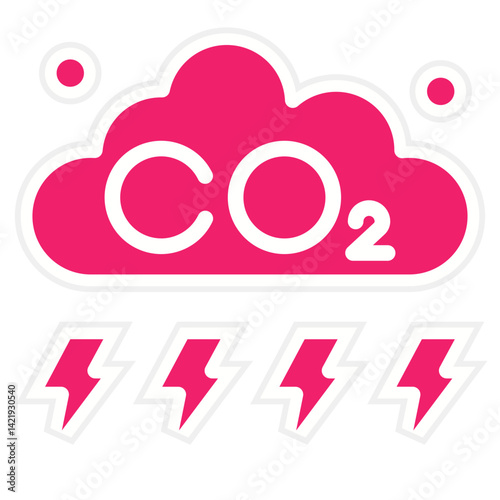 CO2 Pollution Icon Style