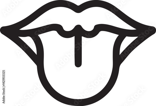 Tongue logo icon isolated illustration 