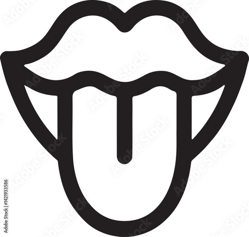 Tongue logo icon isolated illustration 