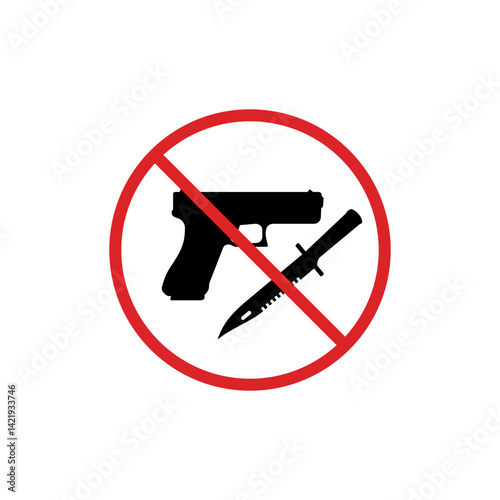 Prohibited weapons sign symbol 