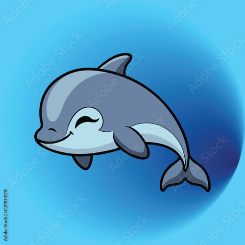 Cute Dolphin Sleeping Cartoon