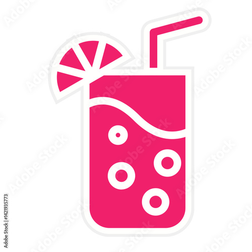 Cold Drink Icon Style