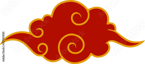 vector illustration of a chinese cloud