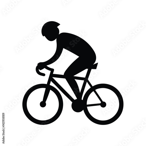 Cyclist Doing Wheelie Silhouette Vector Art